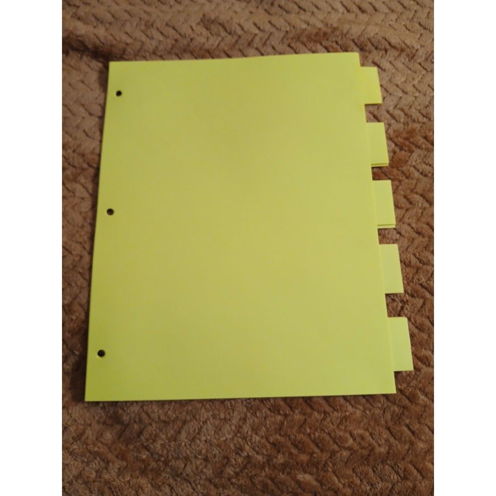 Yellow Plastic 3-Ring Binder Dividers 5-Tab Index Set Lot of 29